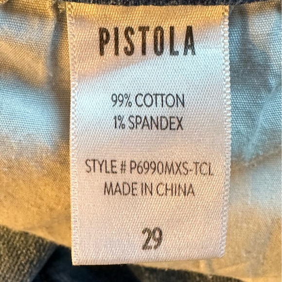 PISTOLA Woman's High Rise Distressed Cropped Jeans Raw Hem Denim  Size 29 - Picture 7 of 8